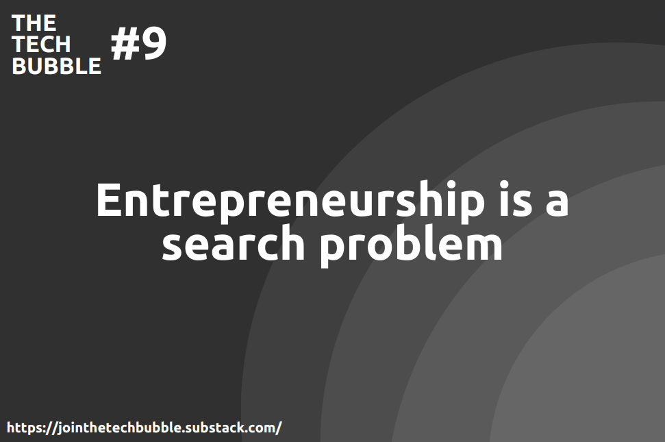 The Tech Bubble #9: entrepreneurship is a search problem